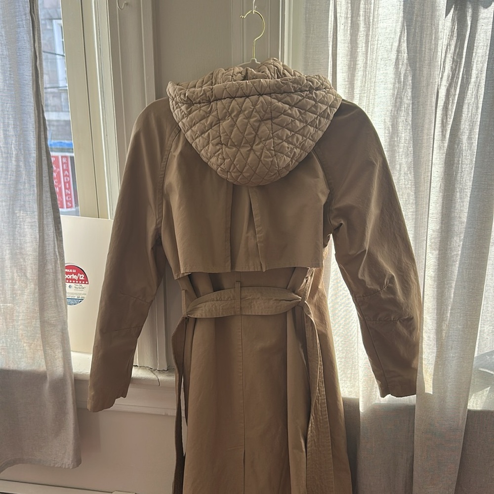 Avec Les Filles Beige Trench Coat with Hood - Picture 8 of 8